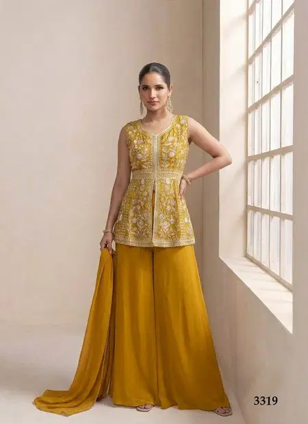 Kb 3318 And 3319 Georgette With Embroidery Work Readymade Suits Wholesale Clothing Suppliers In India
